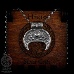 Naszyjnik Lunula ze srebra, łańcuch i ekskluzywne pudełko